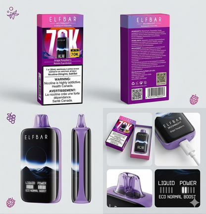 ELFBAR MoonNight 70K – Grape Raspberry