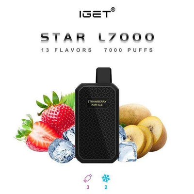 Product Details Title: IGET Star L7000 Disposable Vape – Strawberry Kiwi Ice (7000 Puffs)